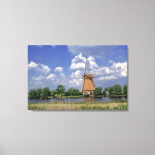 Kinerdijk. Eine Windmühle sitzt Leinwanddruck (Vorderseite)