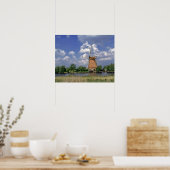 Kinerdijk. Eine Windmühle sitzt Poster (Küche)