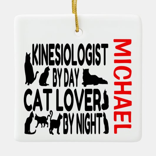 Kinesiologe Lieben Cats CUSTOM Keramikornament (Vorderseite)