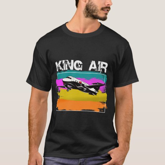 King Air Airplane Retro Vintage Airplane Pilot tee (Vorderseite)