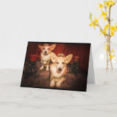 King and Queen Corgi Jubiläumskarte Karte (Gelbe Blume)