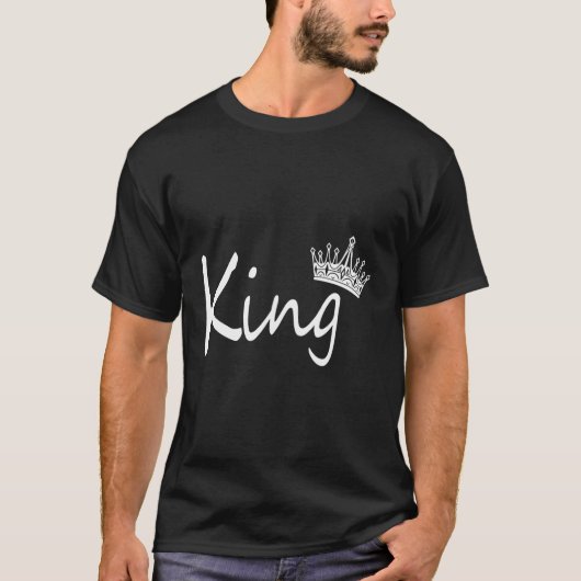 King and Queen Crown Match Couple Design für Hi T-Shirt (Vorderseite)