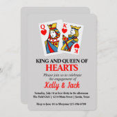 King and Queen of Hearts Engagement Party Einladung (Vorne/Hinten)