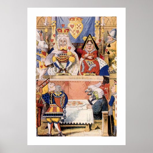 King and Queen of Hearts Vintag Alice Wonderland Poster (Vorne)