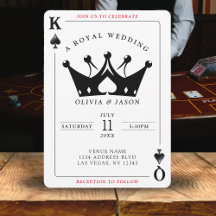 King and Queen of Spades Casino Poker Card Hochzei