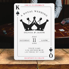 King and Queen of Spades Casino Poker Card Hochzei Einladung