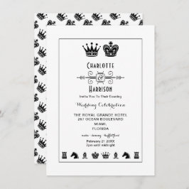 King and Queen Schach Board Abend Hochzeit Einladung