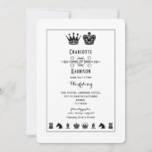 King and Queen Schach Board Hochzeit Einladung (Vorderseite)