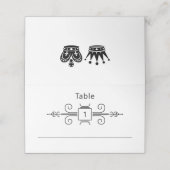 King and Queen Schach Board Hochzeit Platzkarte (Außenseite Aufgefaltet)