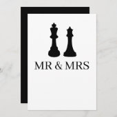 King-and-Queen-Schachfiguren Hochzeit Ankündigung (Vorne/Hinten)