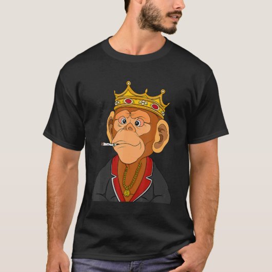 King Ape NFT Themed Gangsta Monkey T-Shirt (Vorderseite)