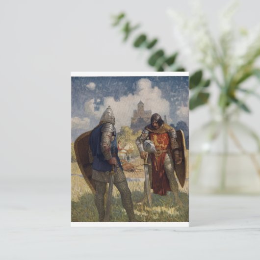 King Arthur & Castle Postkarte (Stehend Vorderseite)
