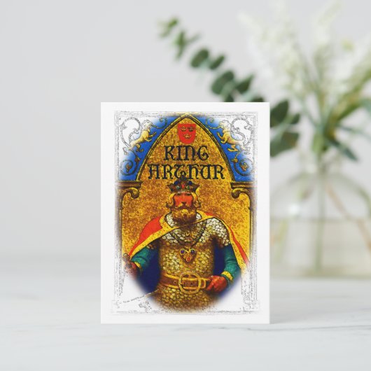 King Arthur Enthroned Postkarte (Stehend Vorderseite)