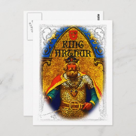 King Arthur Enthroned Postkarte (Vorne/Hinten)