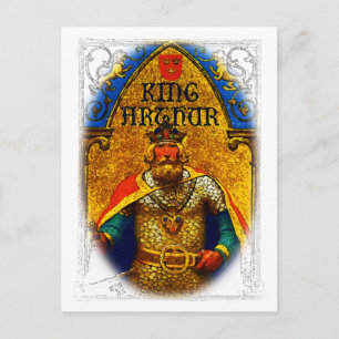King Arthur Enthroned Postkarte