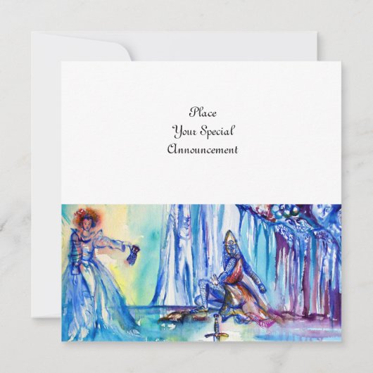 KING ARTHUR , LADY OF THE SEE AND EXCALIBUR gold Einladung (Rückseite)