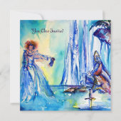KING ARTHUR , LADY OF THE SEE AND EXCALIBUR gold Einladung (Vorderseite)