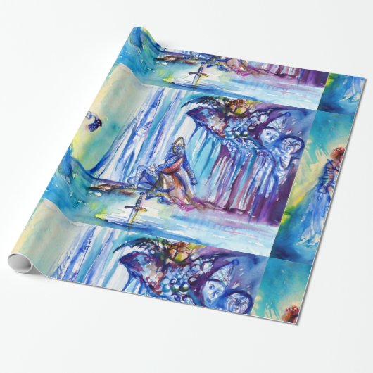 KING ARTHUR , LADY OF THE SEE UND EXCALIBUR GESCHENKPAPIER (Ungerollt)