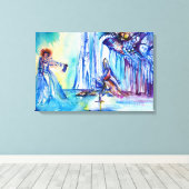 KING ARTHUR , LADY OF THE SEE UND EXCALIBUR LEINWANDDRUCK (Insitu (Holzboden))