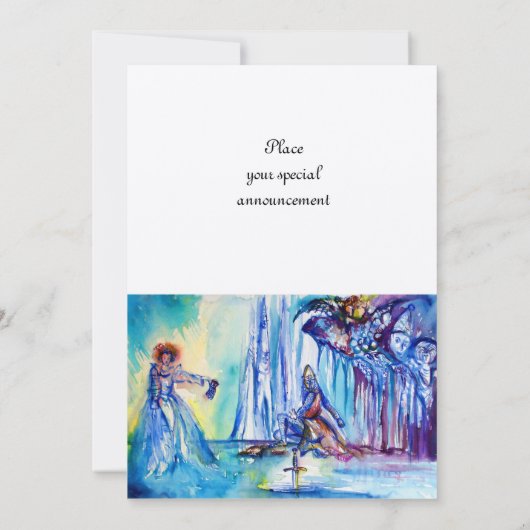 KING ARTHUR , LADY THE SEE UND EXCALIBUR Filz Einladung (Rückseite)