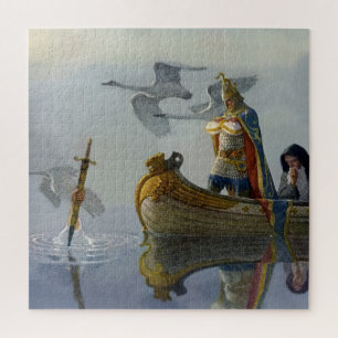 „King Arthur nimmt das Schwert“ von NC Wyeth Puzzle
