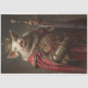 King Arthur Pig Decoupage Seidenpapier