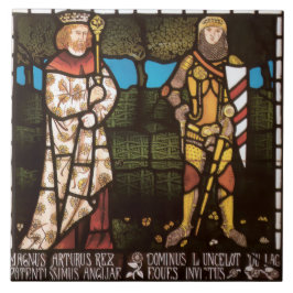 King Arthur und Sir Lancelot von William Morris Fliese