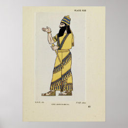 King Assur-Nasir-Pal Ancient Assyrian Costume  Poster