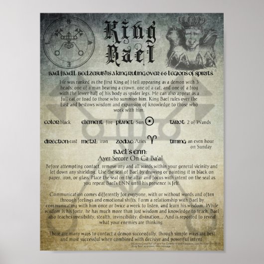King Bael Goetia Poster (Vorne)