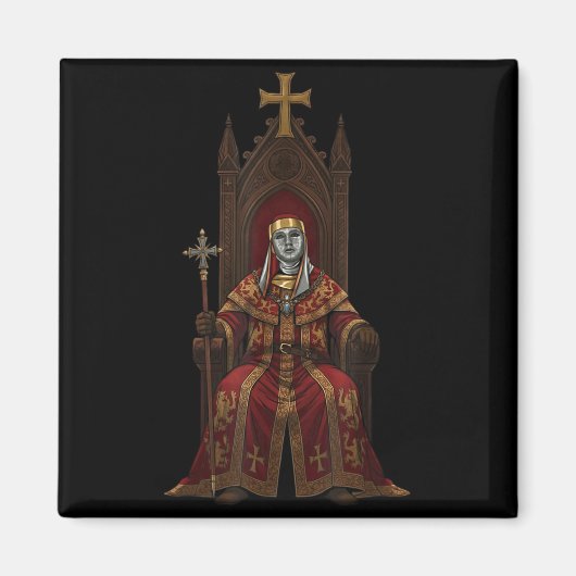 King Baldwin Iv Floral Mask Medieval Art Crusader  Magnet (Vorne)