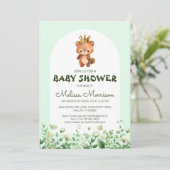 King Bear Baby Dusche Einladung (Stehend Vorderseite)