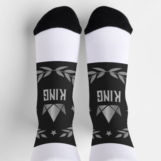 KING bedruckt mit stilistischer Crown Image Crew Socken (Oben)