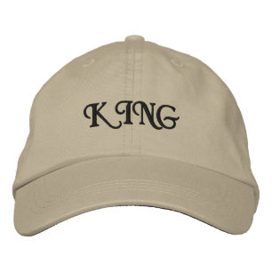 KING Benutzerdefinierter Text Chivalry Block-Schri Bestickte Baseballkappe