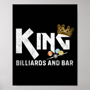 King Billiards und R Vintag Pool Player Funny Bil Poster