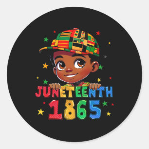 King Black Boy Juneteenth 1865 Vorfahren Melanin A Runder Aufkleber