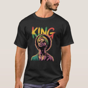 King - Black Pride Rasta Colors Design T-Shirt