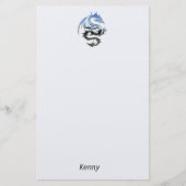 King Blue und Silver Dragon Stationery Briefpapier (Vorderseite)