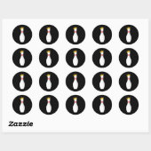 King Bowling Button Funny Graphic Strikes und Pute Runder Aufkleber (Blatt)