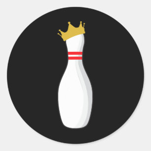 King Bowling Button Funny Graphic Strikes und Pute Runder Aufkleber