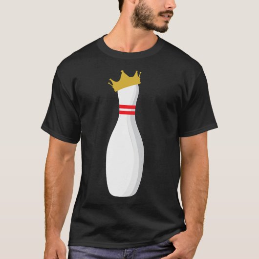 King Bowling Button Funny Graphic Strikes und Pute T-Shirt (Vorderseite)