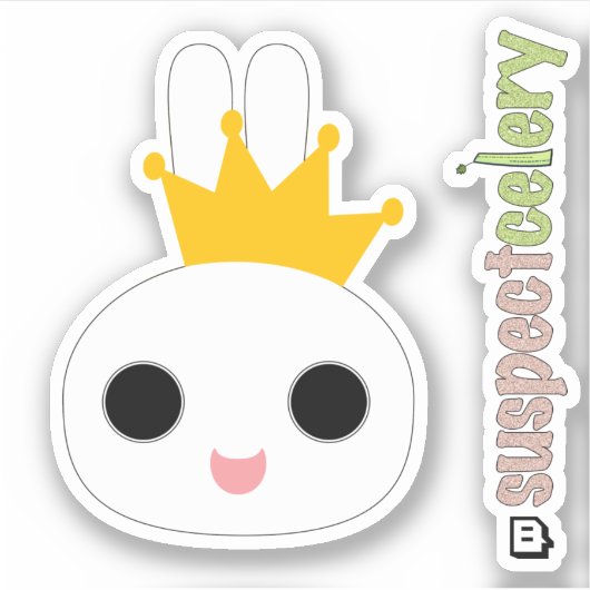 King Bunny / Queen Bunny Emote SuspectCelery™ Logo Aufkleber (Vorderseite)