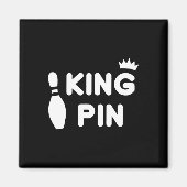 King Button Bowling Funny Niedlich Coups Bowler Le Magnet (Vorne)