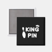 King Button Bowling Funny Niedlich Coups Bowler Le Magnet (Vorderseite/Rückseite)