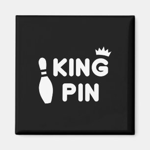 King Button Bowling Funny Niedlich Coups Bowler Le Magnet