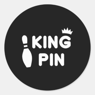 King Button Bowling Funny Niedlich Coups Bowler Le Runder Aufkleber