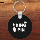 King Button Bowling Funny Niedlich Coups Bowler Le Schlüsselanhänger (Vorderseite)