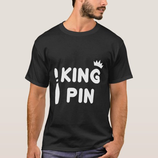 King Button Bowling Funny Niedlich Coups Bowler Le T-Shirt (Vorderseite)