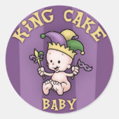 King Cake Baby Runder Aufkleber (Vorderseite)