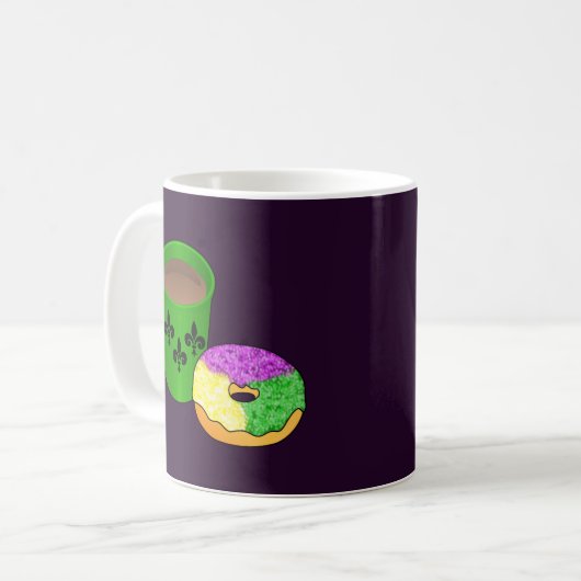 King Cake Donut und Kaffee Kaffeetasse (Vorderseite Links)