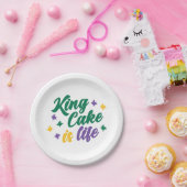 King Cake ist das Leben Pappteller (Party)